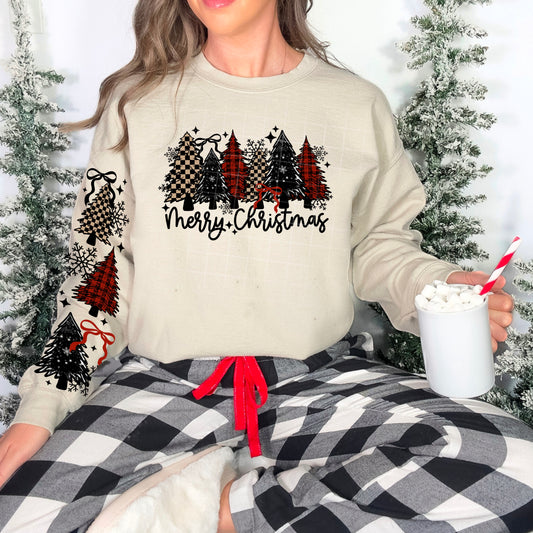 Checkered/Plaid Merry Christmas Trees (front)