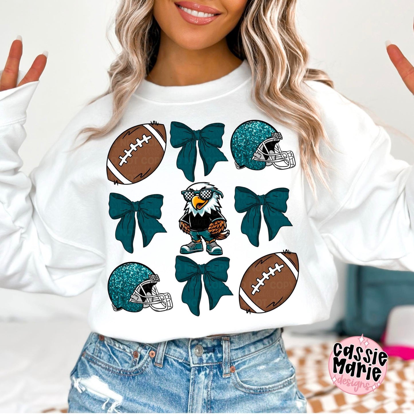Philadelphia Eagles Bows Footballs Helmets