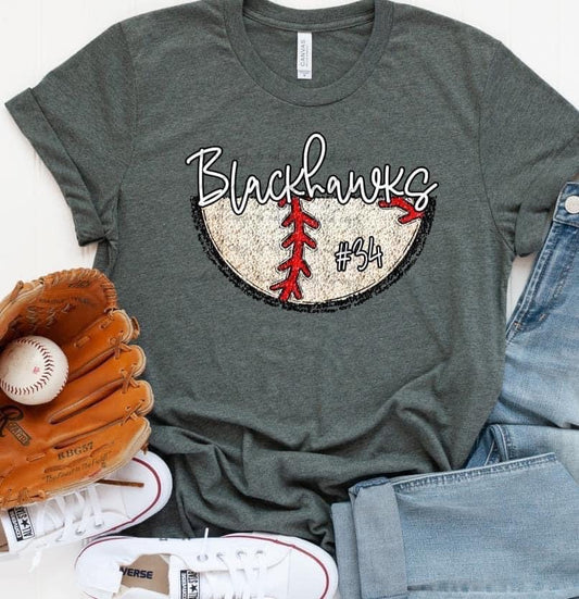 Personalized Baseball Faux Sequin