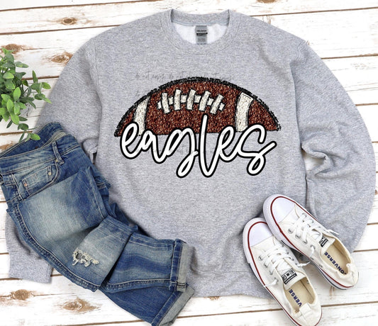Personalized Football Faux Sequin