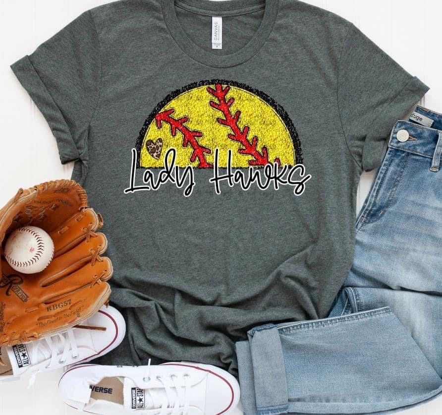 Personalized Softball Faux Sequin