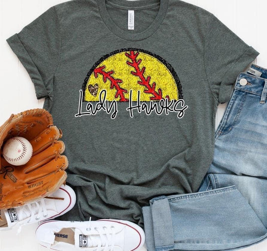 Personalized Softball Faux Sequin