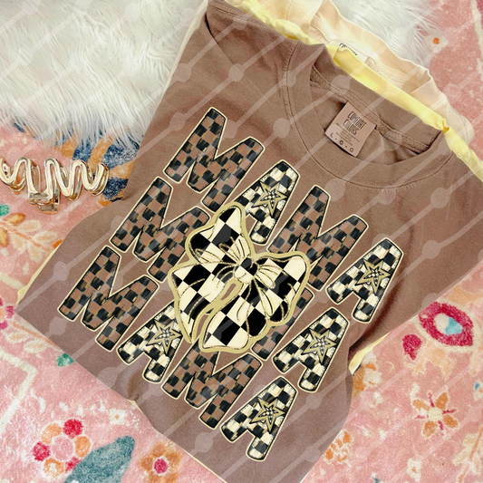 Checkered Mama w/Bow