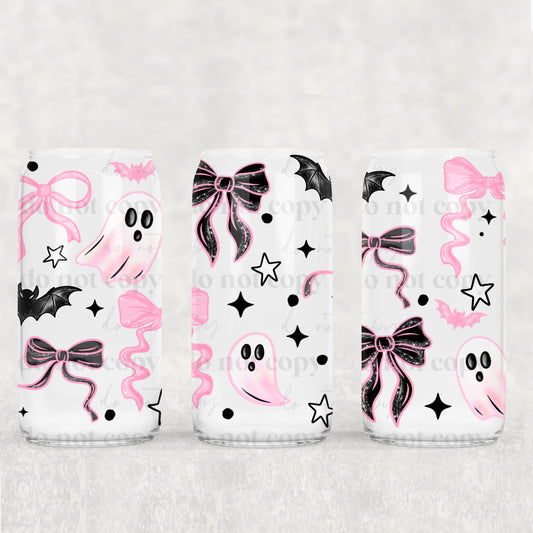 Pink Ghost and Bows - UV Libby Wrap