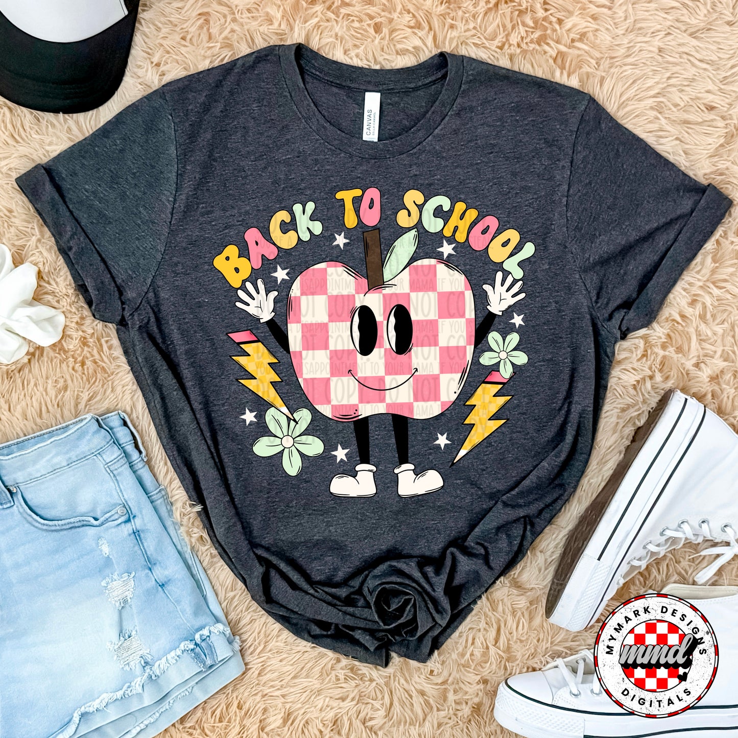 Checkered Back To School Apple