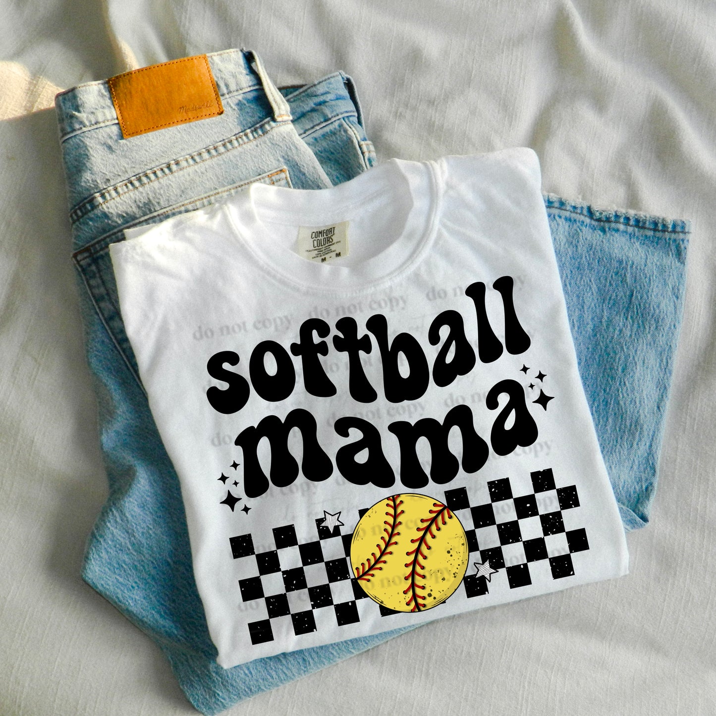 SOFTBALL MAMA BLACK CHECKER