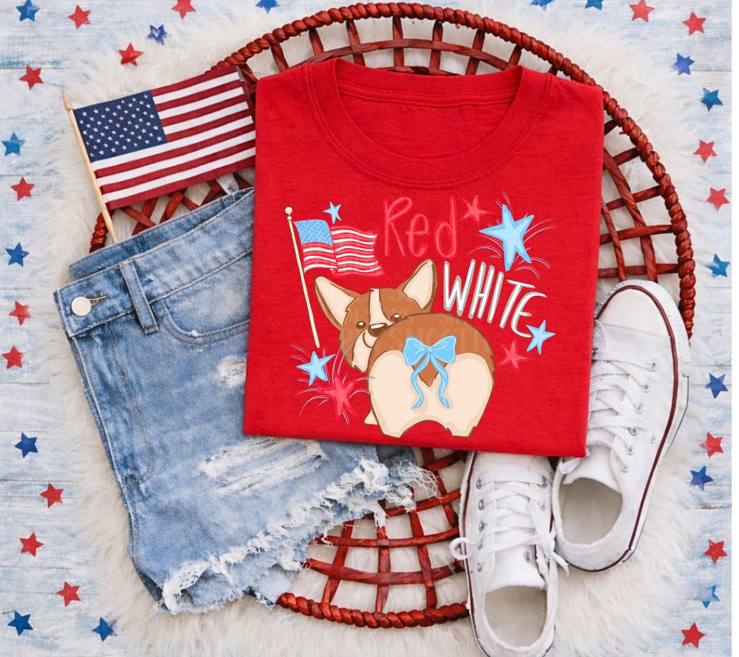 Red White Corgi Butt
