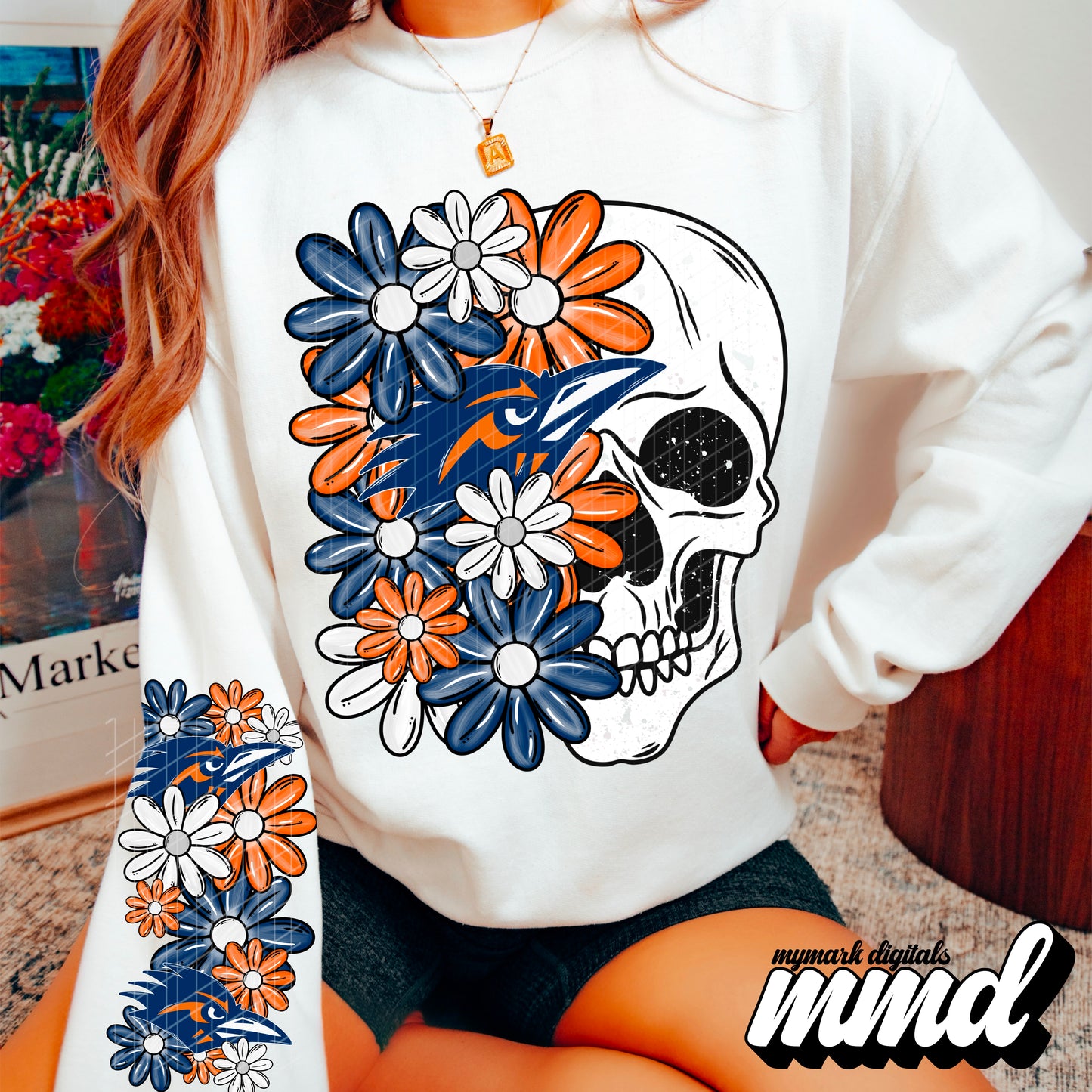 Floral Skull Roadrunner - SLEEVE