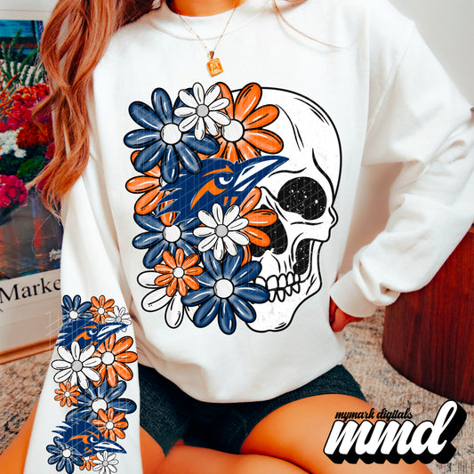 Floral Skull Roadrunner - SLEEVE
