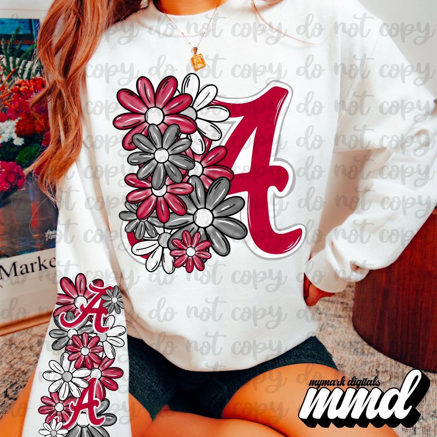 Floral Alabama Crimson - SLEEVE
