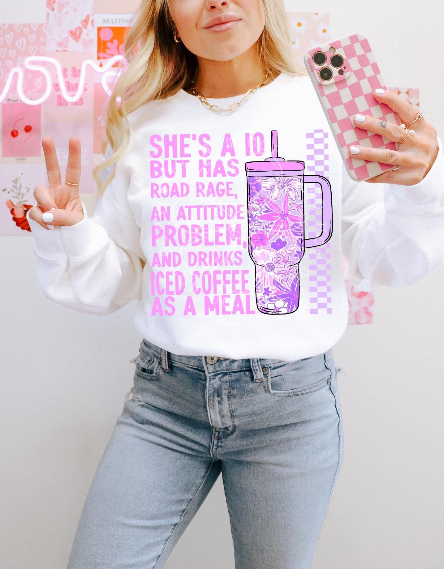 Iced Coffee as a meal-purple