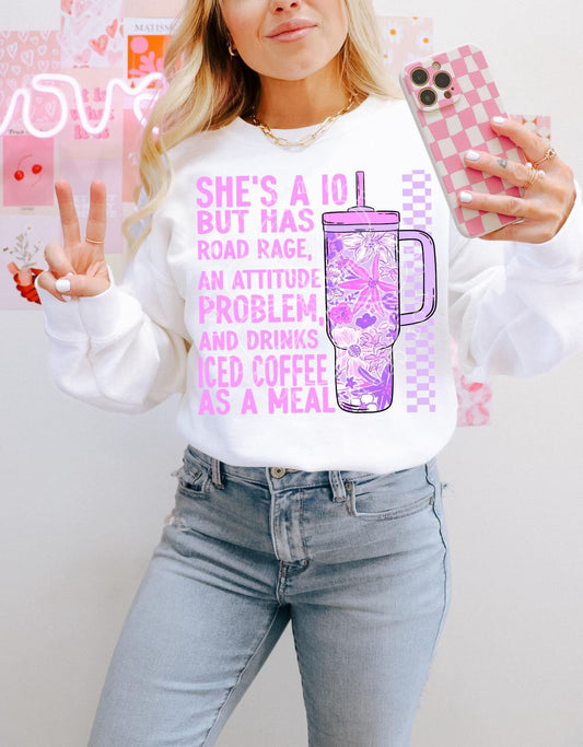 Iced Coffee as a meal-purple