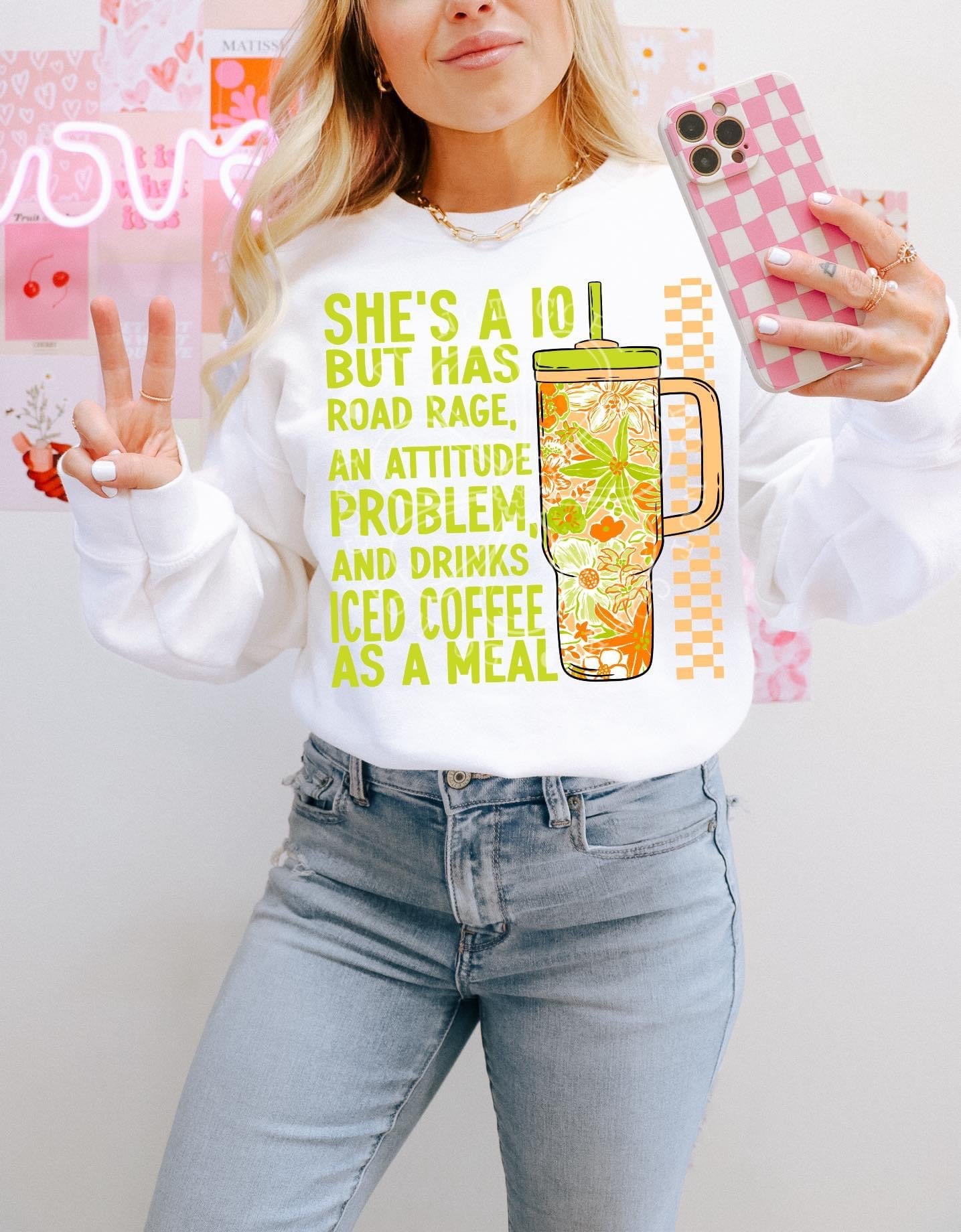 Iced Coffee as a meal-green
