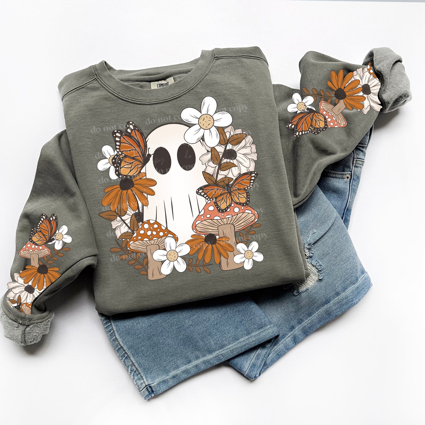 Ghost w/Mushrooms and butterflies (Front)