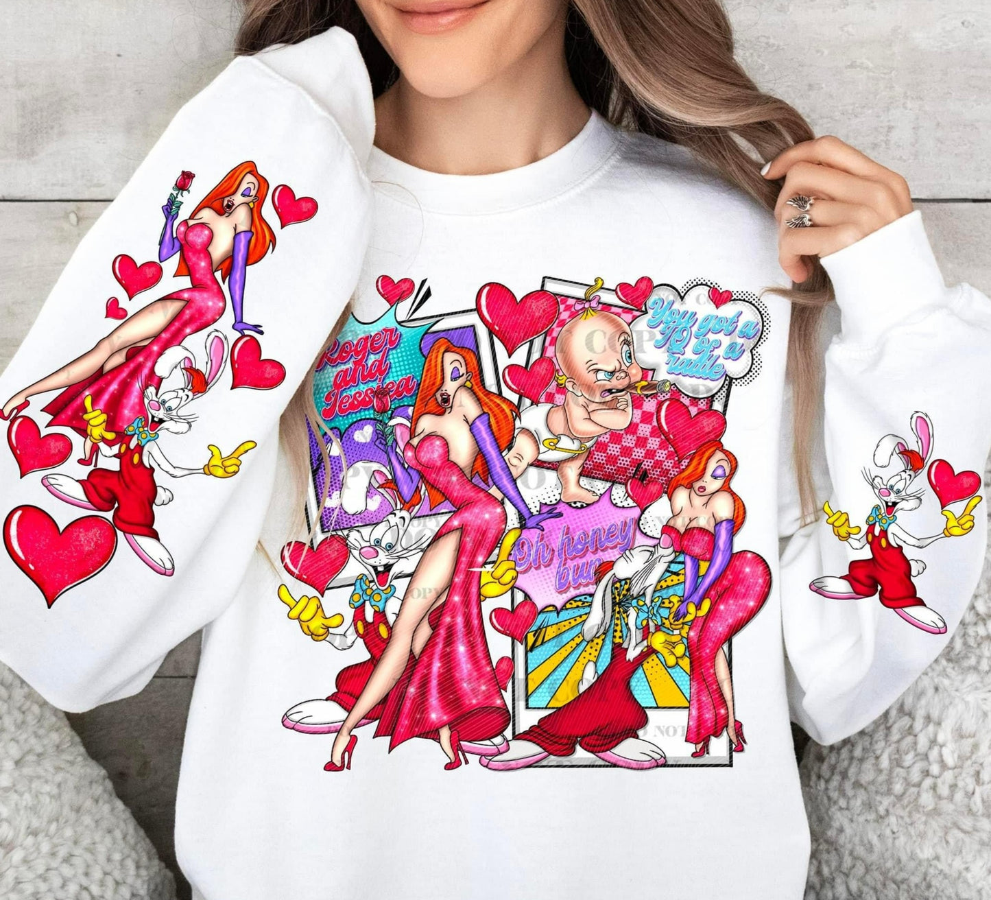 Roger and Jessica Rabbit FRONT-DTF Transfer