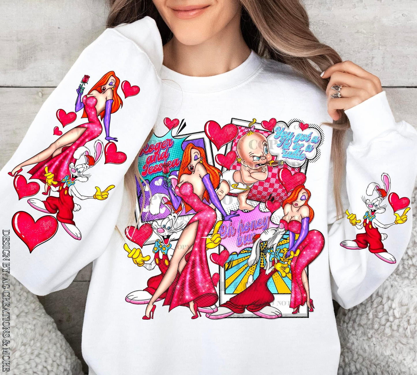 Roger and Jessica Rabbit SLEEVES-DTF Transfer