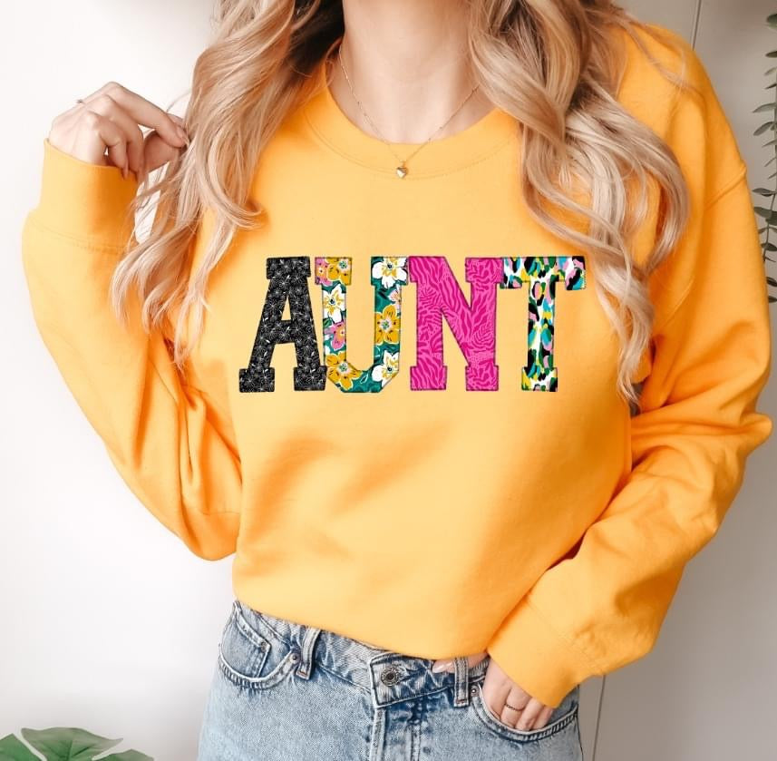 AUNT (Mixed Print Letters) - DTF Transfer