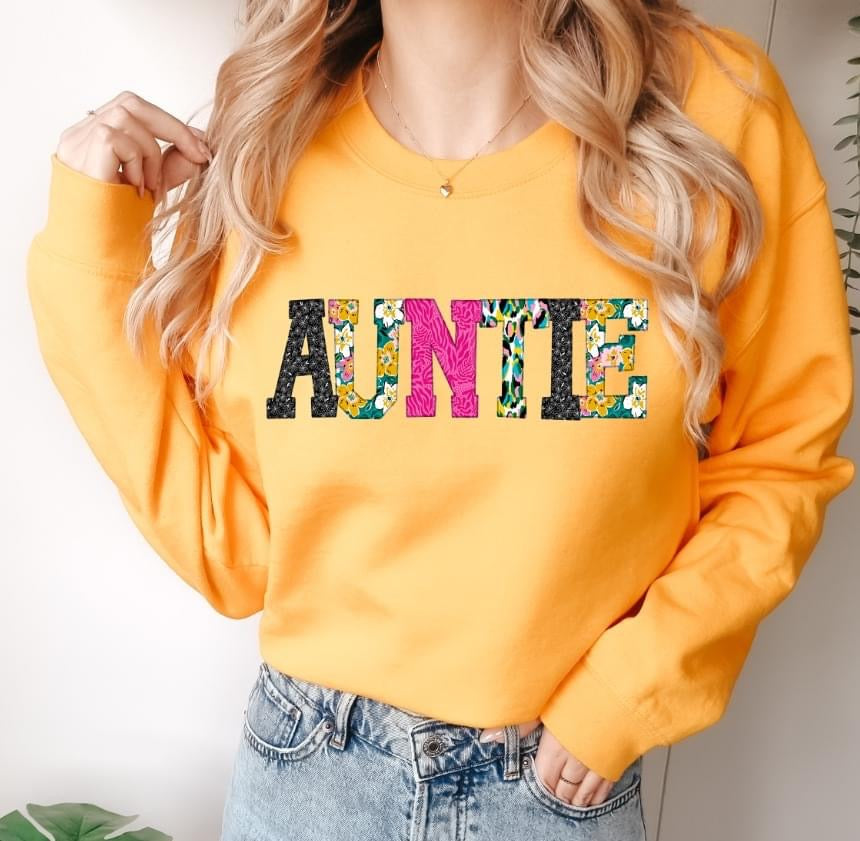 AUNTIE (Mixed Print Letters) - DTF Transfer