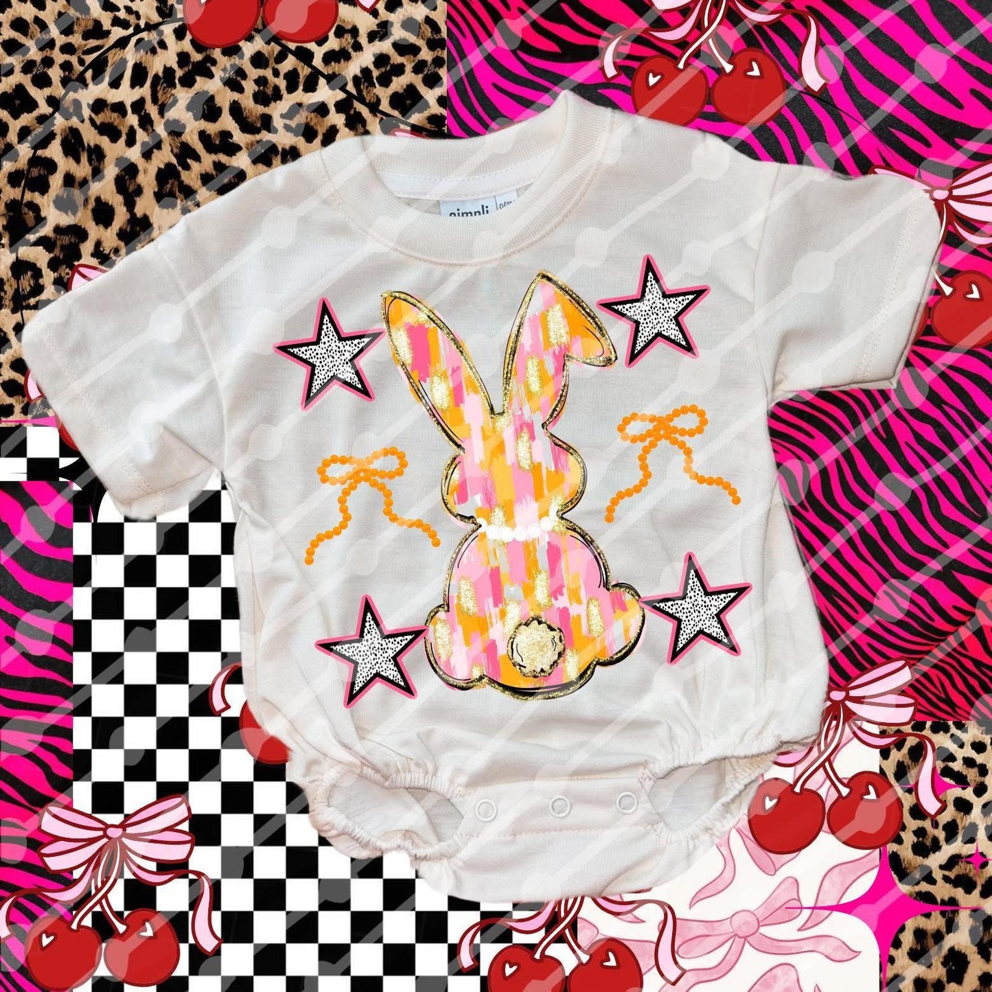 Brushstroke bunny w/stars