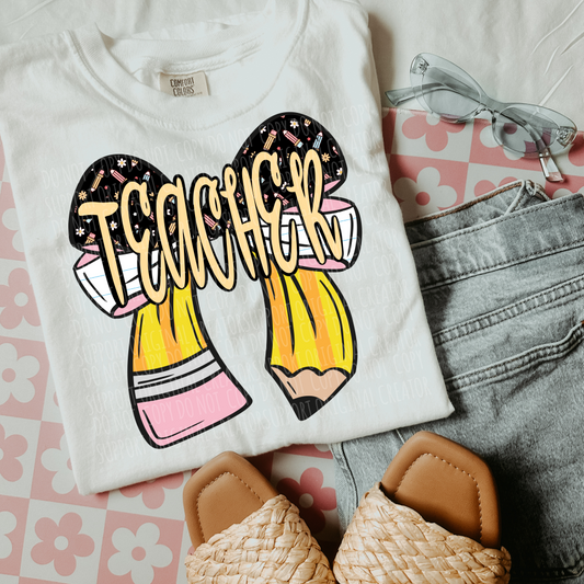 Teacher Pencil Bow