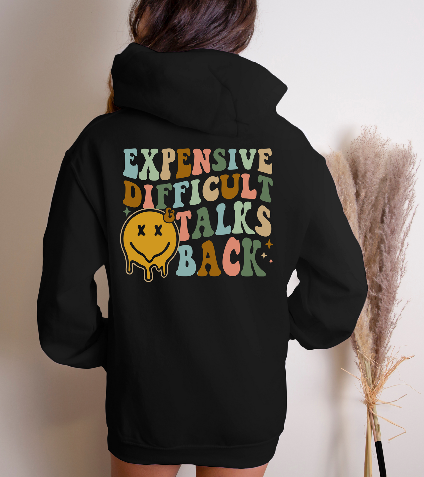Expensive difficult & talks back, multicolored-back