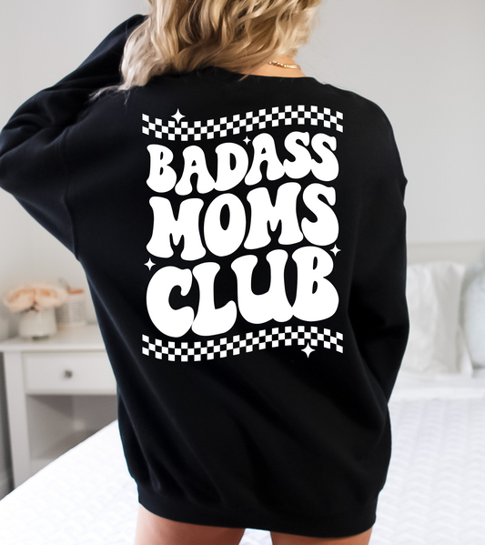 Badass mom's club, white-back