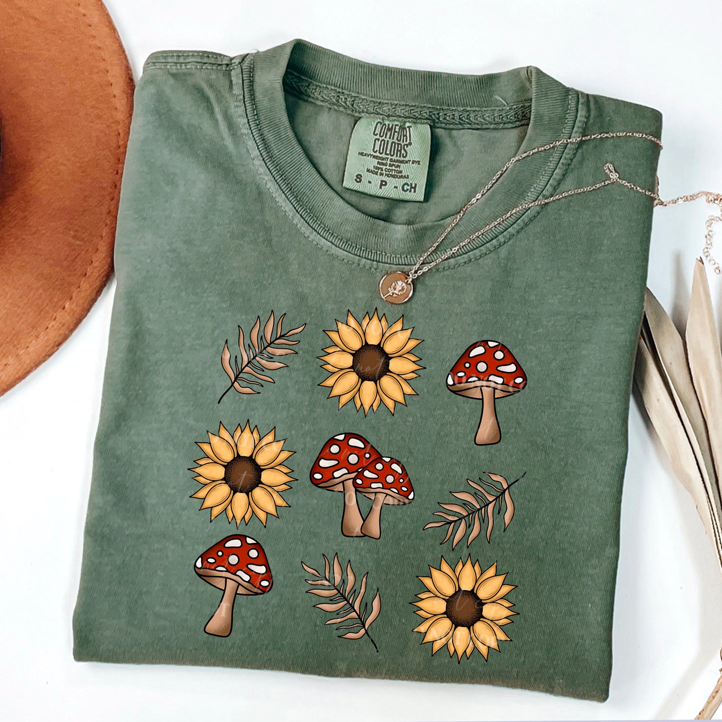 Mushrooms & Sunflowers