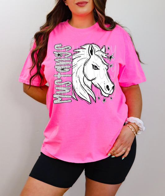 Black and White Mustangs