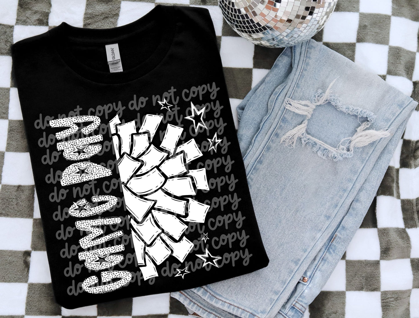 Game Day Cheer (bw dots)