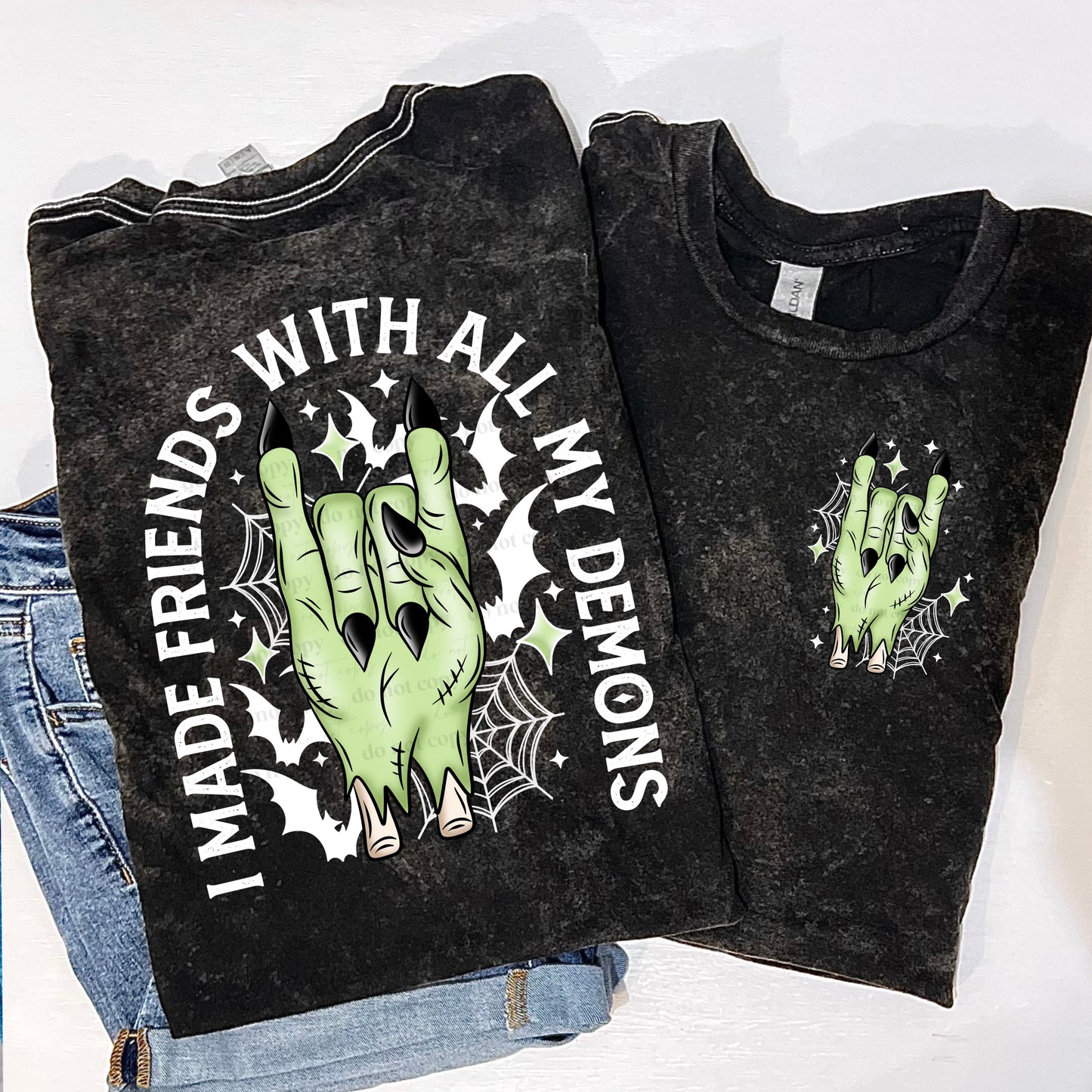 I made friends with all my demons - white (Front)