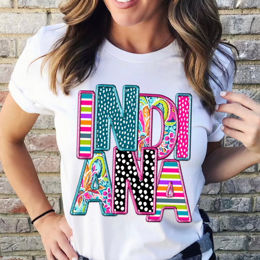 Faux Embroidery Patterned Indiana