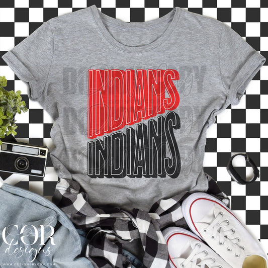 Indians Red And Black