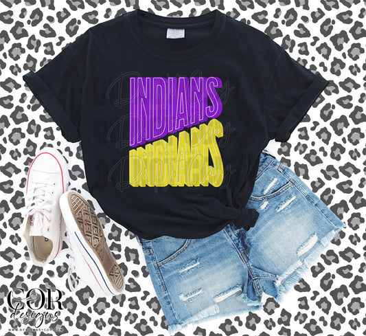 Indians Purple And Yellow