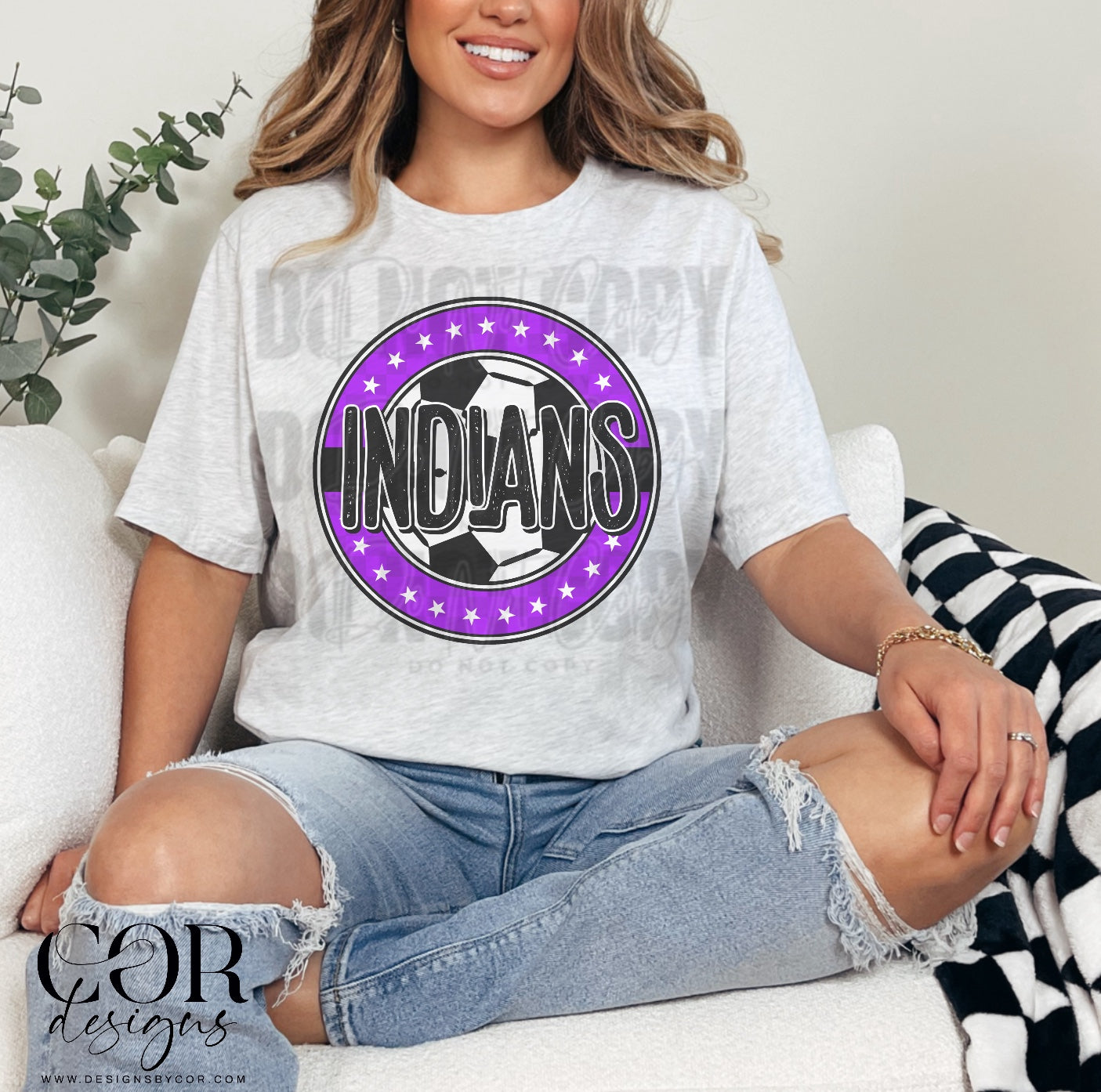 Indians Soccer Ball Purple Circle