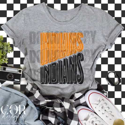Indians Orange And Black
