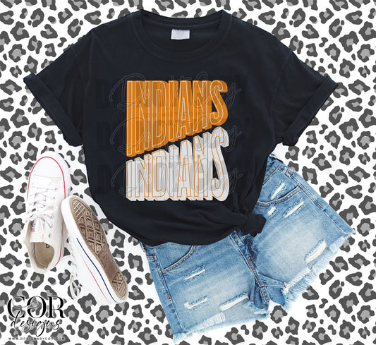 Indians Orange And White