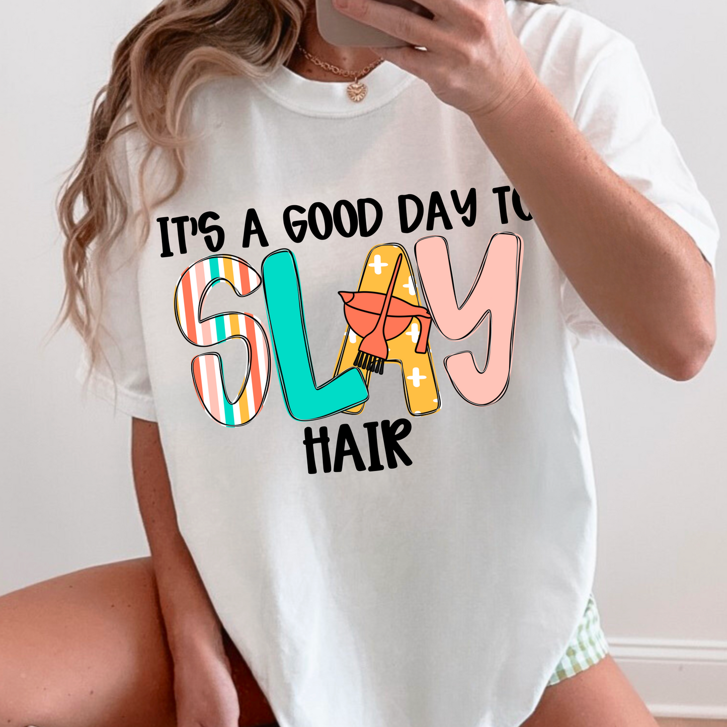 It's a good day to slay hair (black)