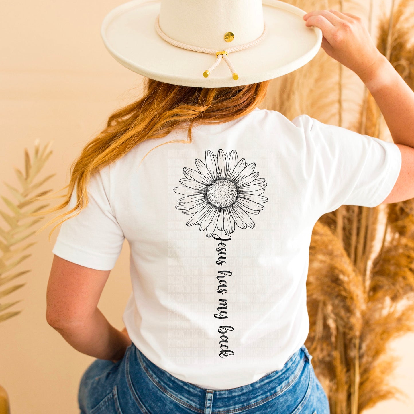 Jesus Has My Back Sunflower - DTF Print