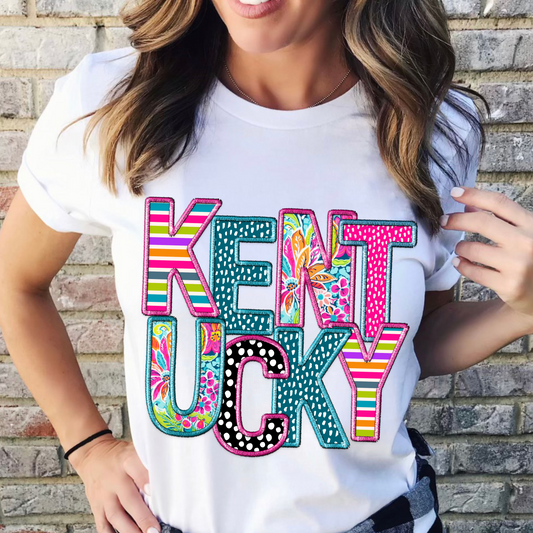 Faux Embroidery Patterned Kentucky