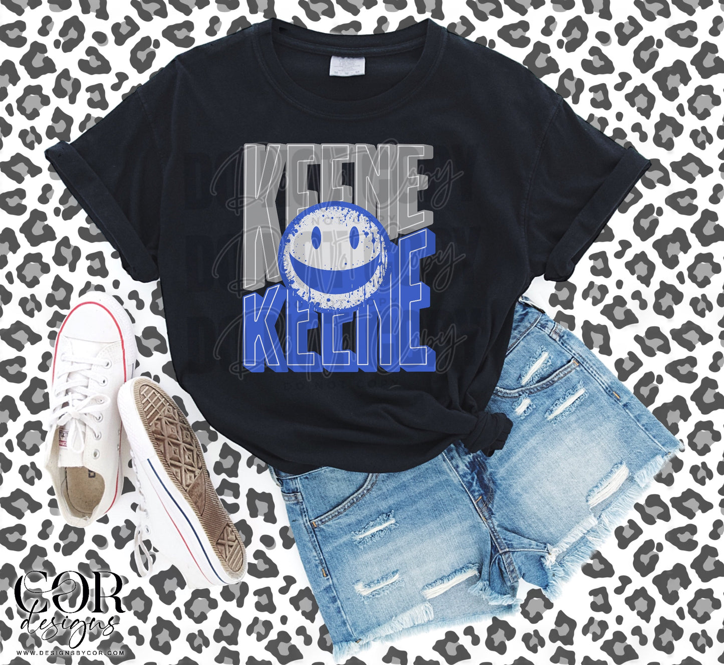 Keene Silver And Blue Smiley Face