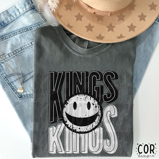 Kings Black And White Smiley Face