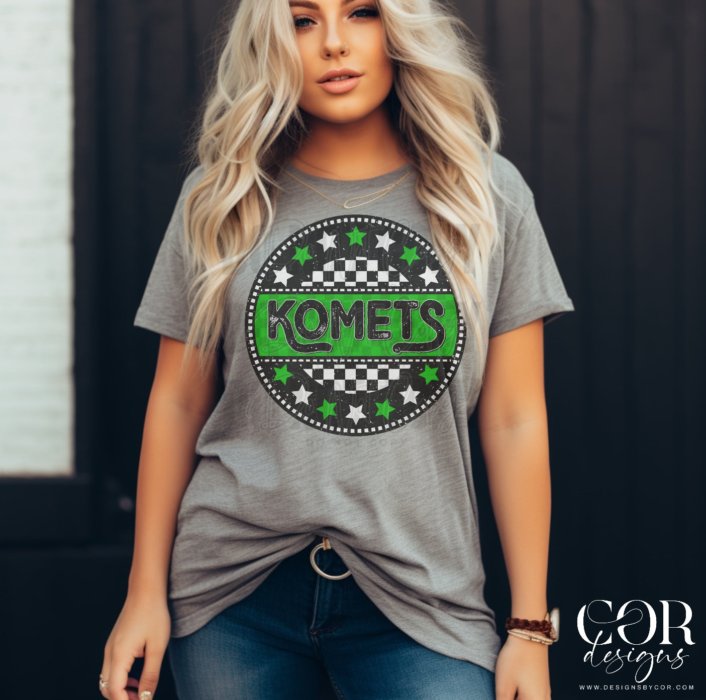 Komets Green And White Stars Circle