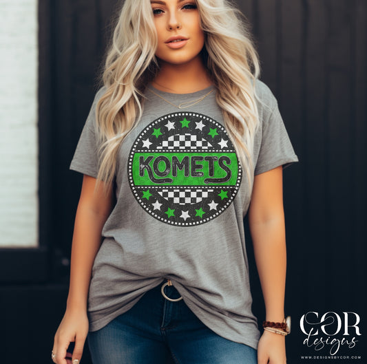 Komets Green And White Stars Circle
