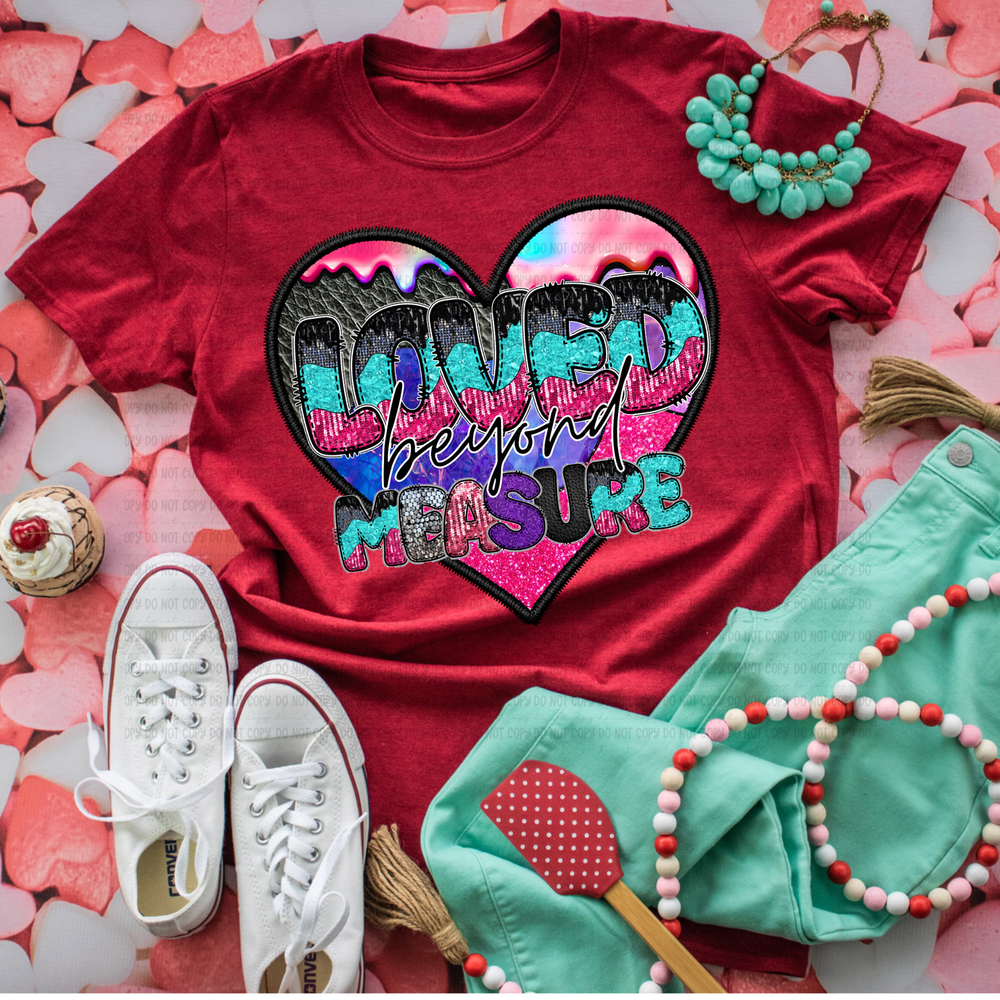 LOVED BY YOUR AND MEASURE SEQUIN HEART