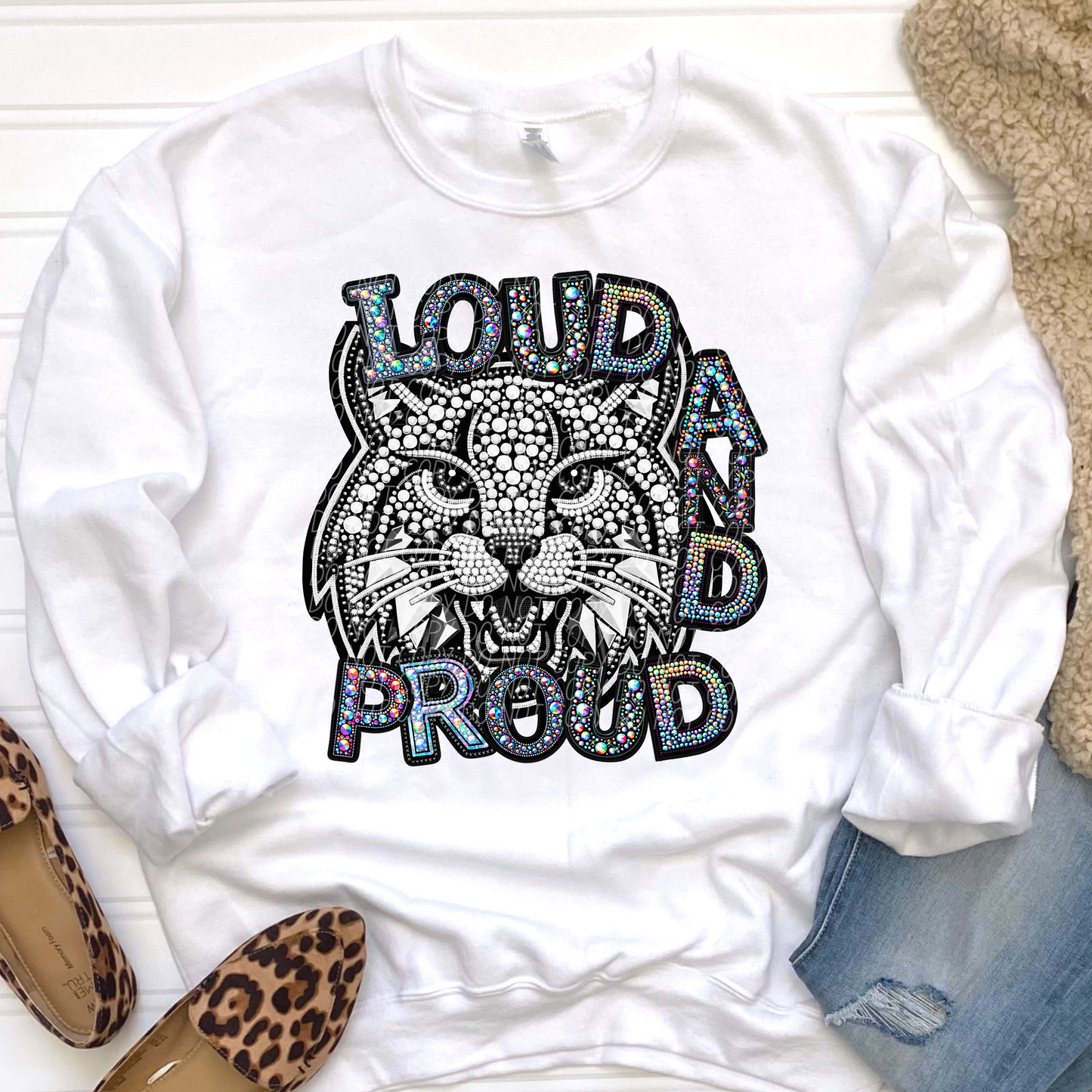Loud and Proud Wildcats (Rhinestones)