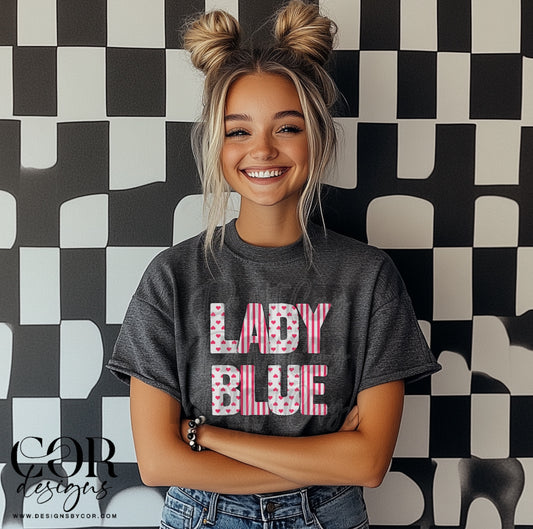 Lady Blue Heart Letters