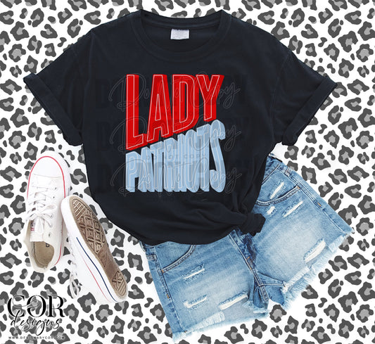 Lady Patriots Red And Light Blue