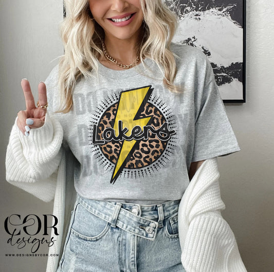 Lakers Yellow Bolt Leopard