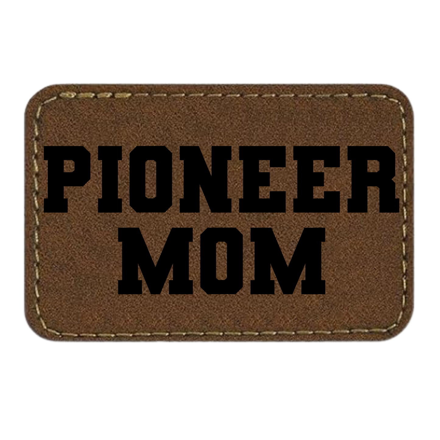 Custom Mascot Mom Varsity Font - Iron On Leather Patch