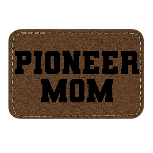 Custom Mascot Mom Varsity Font - Iron On Leather Patch